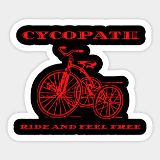 Cycopath Funny Cycling for Cyclists and Bikers T-Shirt Sticker